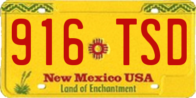 NM license plate 916TSD