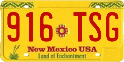 NM license plate 916TSG