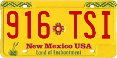 NM license plate 916TSI
