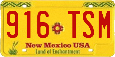 NM license plate 916TSM