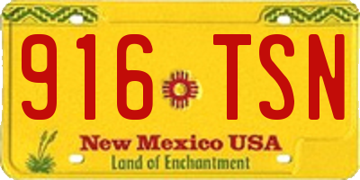 NM license plate 916TSN