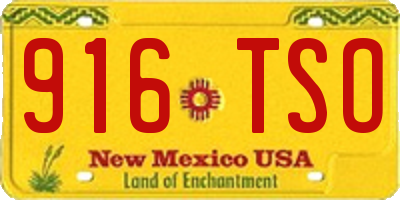 NM license plate 916TSO