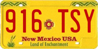 NM license plate 916TSY