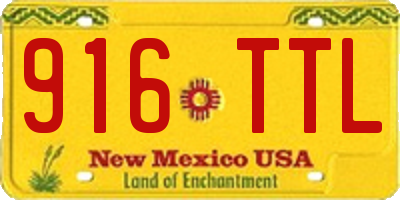NM license plate 916TTL