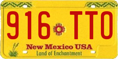 NM license plate 916TTO
