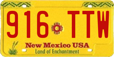 NM license plate 916TTW