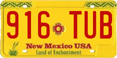 NM license plate 916TUB