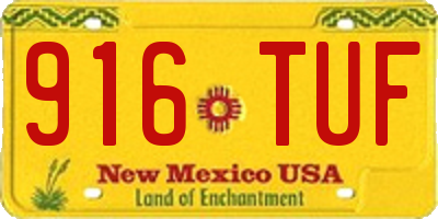 NM license plate 916TUF