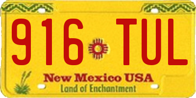 NM license plate 916TUL