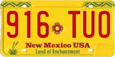 NM license plate 916TUO