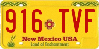 NM license plate 916TVF