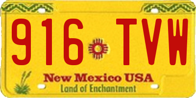 NM license plate 916TVW