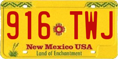 NM license plate 916TWJ