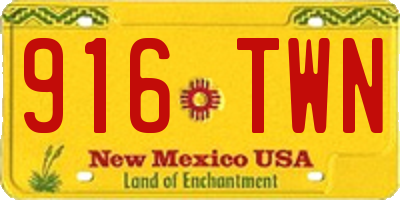 NM license plate 916TWN