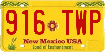 NM license plate 916TWP
