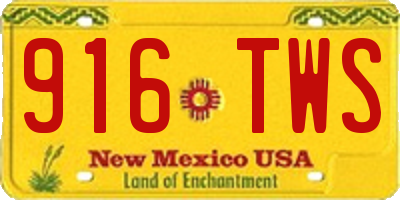 NM license plate 916TWS