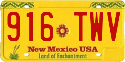 NM license plate 916TWV