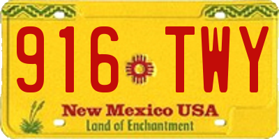 NM license plate 916TWY