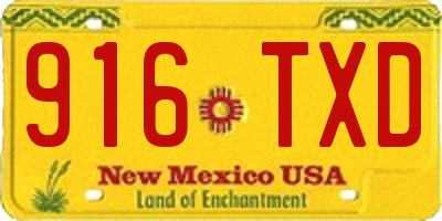 NM license plate 916TXD