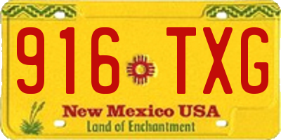 NM license plate 916TXG