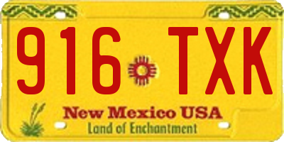 NM license plate 916TXK