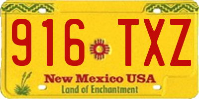 NM license plate 916TXZ
