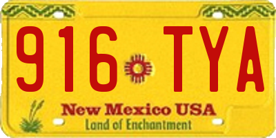 NM license plate 916TYA