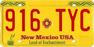 NM license plate 916TYC