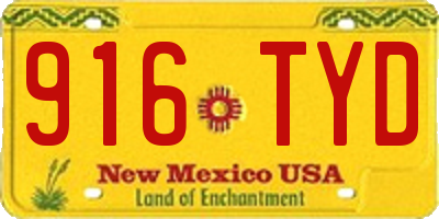 NM license plate 916TYD