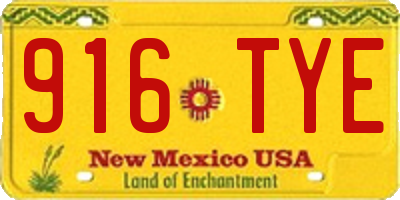 NM license plate 916TYE