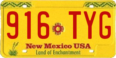 NM license plate 916TYG