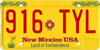 NM license plate 916TYL