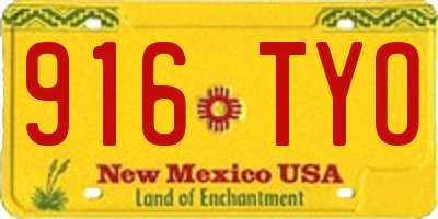 NM license plate 916TYO