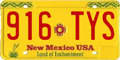NM license plate 916TYS