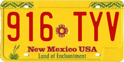 NM license plate 916TYV