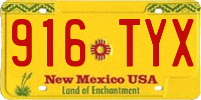 NM license plate 916TYX