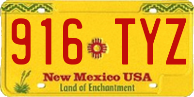 NM license plate 916TYZ