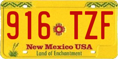 NM license plate 916TZF