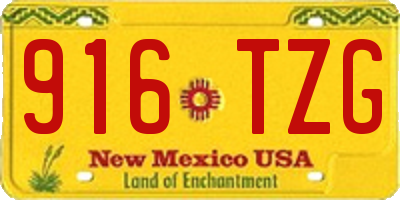 NM license plate 916TZG