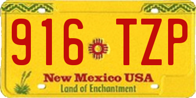NM license plate 916TZP