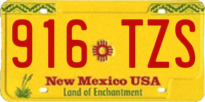 NM license plate 916TZS