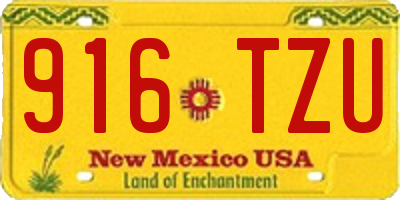 NM license plate 916TZU