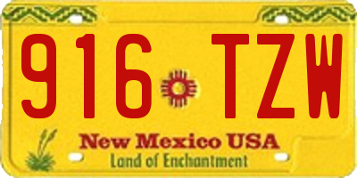 NM license plate 916TZW