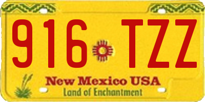 NM license plate 916TZZ