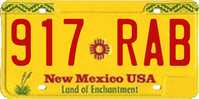 NM license plate 917RAB