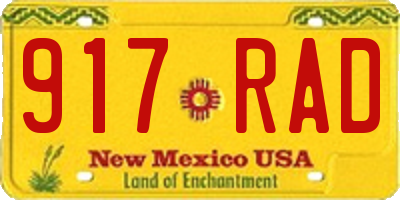 NM license plate 917RAD