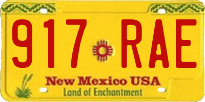 NM license plate 917RAE
