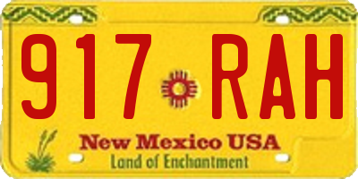 NM license plate 917RAH