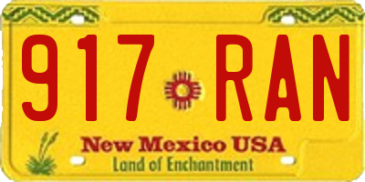 NM license plate 917RAN