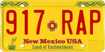 NM license plate 917RAP